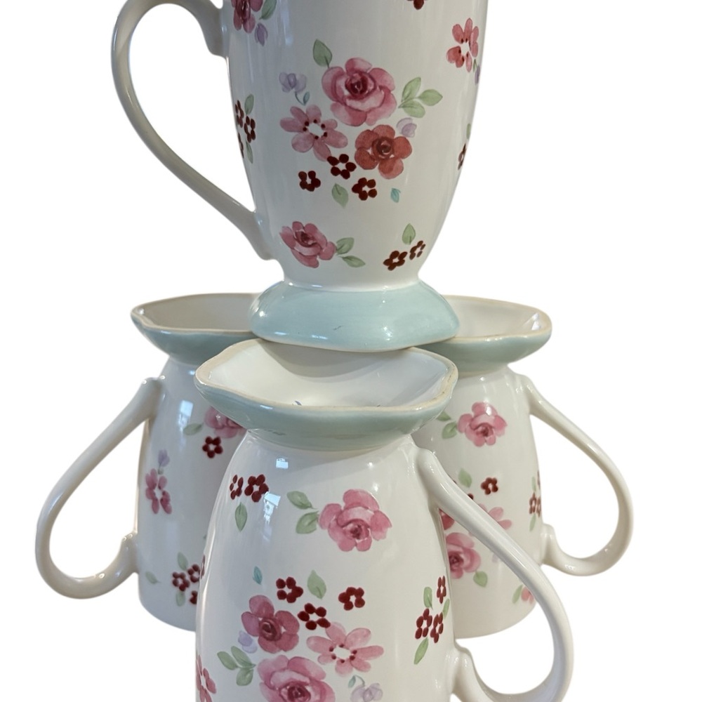 Vintage “Pfaltzgraff’Floral Ceramic Mug Set -